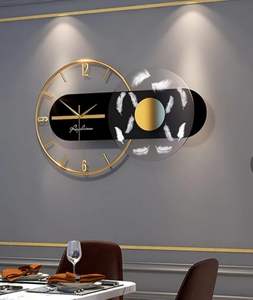 Horloge murale moderne de luxe en métal doré à plumes, art abstrait créatif, mouvement à quartz silencieux, décoration élégante pour la maison, le salon, l'hôtel - Product Image 6