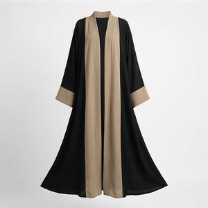 ชุดอาบายะห์แบบเปิดด้านหน้า ดีไซน์ใหม่ทันสมัยสำหรับผู้หญิง ชุดมุสลิมแบบจูบา ชุดอาบายะห์สมัยใหม่ ชุดจูบาห์ 2 ชิ้น สีตามสั่ง - Product Image 1