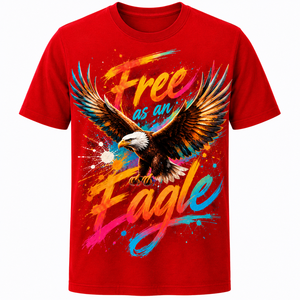 Camiseta Negra de Manga Larga para Hombre con Estampado de Águila, Cuello Redondo, Corte Holgado, Estilo Casual Hip Hop, 100% Algodón Jersey Transpirable - Product Image 1