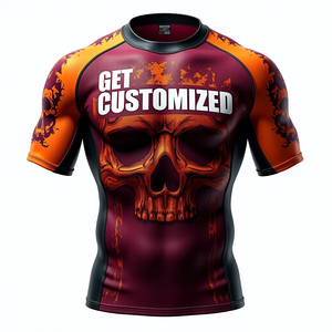 Rashguard de MMA athlétique personnalisé, tissu extensible à séchage rapide, compression intégrale, manches courtes, léger, respirant, Kimono Jiu Jitsu - Product Image 2