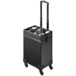 Valigia Professionale per Trucco con Ruote 5 1/2 Pollici, Organizer da Viaggio Extra Large in Alluminio, Nuova Valigetta di Lusso per Cosmetici - Product Image 1