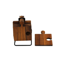 Puzzle en bois d'acacia pour décorer votre comptoir, votre table, sous vos tasses à thé ou à café, à bas prix. - Product Image 3