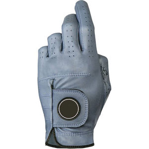 Golf Gloves Sheepskin Full Finger Hand Grips Adjustable Wrist <b>Strap</b> Right Hand Non Slip Hook Loop Closure Men Sports Use White - Product Image 2