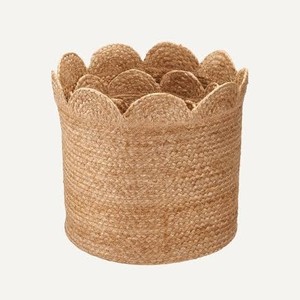 Cestas de Almacenamiento Tejidas a Mano con Borde Festoneado, Juego de 3, Estilo Rústico, Multiusos, Ecológicas, Cesta de Lavandería Organizadora - Product Image 1