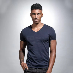 T-shirt décontracté à manches courtes pour homme, 100 % coton jersey 180 grammes, personnalisable sur le devant, respirant, coupe classique, faible MOQ - Product Image 5