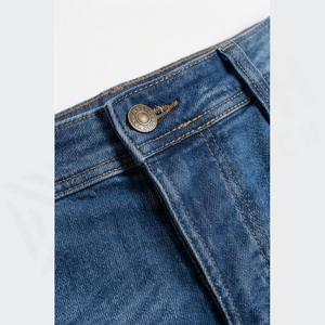 Jean en denim délavé coupe droite pour homme, coupe slim, taille mi-haute, en coton, style décontracté automne - Product Image 4