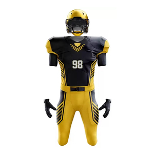 Uniformes de football américain de haute qualité 100% polyester à manches courtes pour hommes, grandes tailles, respirants, faible MOQ, service OEM, antibactériens - Product Image 4