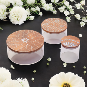 Caja de Almacenamiento Plegable de Lujo Moderna, Hecha a Mano, Ecológica, de Madera Acrílica con Incrustaciones de Madreperla, para Cocina o Sala de Estar, Color Chocolate - Product Image 2