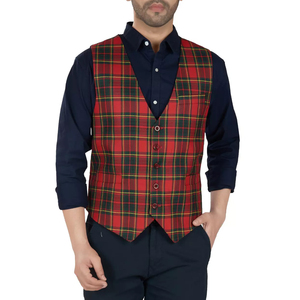 Mens Classic Tartan Check Waistcoat Elegant Plaid Vest For Formal Events And Office Wear Mens Premium Tartan Plaid Waistcoat - Product Image 4