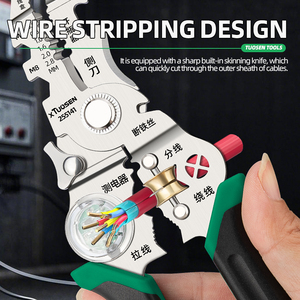 Alat khusus ahli listrik disesuaikan OEM berhidung jarum pemotong kawat tang baja pita pengukur pengupas kawat pemotong Plliers - Product Image 4