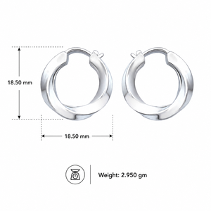 ELEGANT 925 STERLING <b>SILVER</b> PLATED HOOP <b>EARRINGS</b> FOR WOMEN BOHEMIAN FASHION JEWELRY PERFECT ANNIVERSARY GIFT LIGHTWEIGHT STYLE - Product Image 5