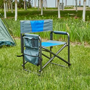 Sedia da Regista Pieghevole Leggera e Imbottita con Tasche Portaoggetti per Uso Interno ed Esterno, Campeggio - Product Image 3
