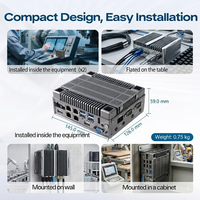 Mini PC Industrial sin Ventilador, Core I5-8250U, HDMI+VGA, Pantalla 4K, 2 RS232/RS485 COM, 4 RJ45 LAN, 5 USB, Windows 11 Pro