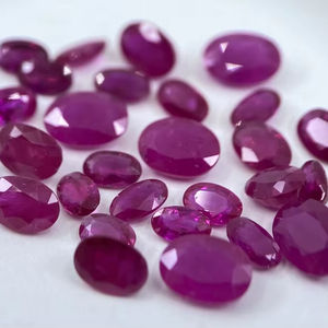 พลอยทับทิมทรงรีเหลี่ยมเพชรพลอยหลากหลายขนาด 4x3 มม. ถึง 7x5 มม. สำหรับทำเครื่องประดับ - Product Image 1