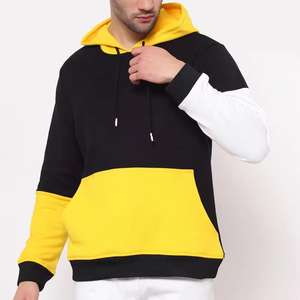 Sweat à capuche unisexe color block avec patchs, pull personnalisé en patchwork - Product Image 1