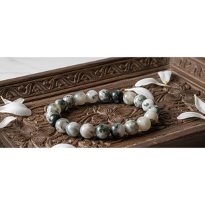 Dendrite Agate Beaded <b>Healing</b> Crystal <b>Bracelet</b>-Natural Handcrafted Wholesale India - Product Image 1