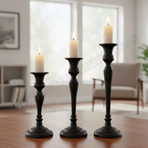 Candelabro nórdico de metal negro mate, moderno soporte de aluminio para velas cónicas, centro de mesa para bodas, eventos, mesas de comedor, decoración del hogar - Product Image 5