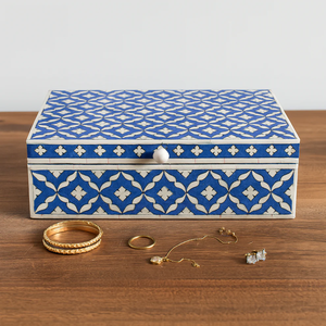 Luxury Floral Bone Inlay Jewelry Organizer <b>Box</b> Handmade Wooden <b>Keepsake</b> Storage for Women Accessories - Product Image 2