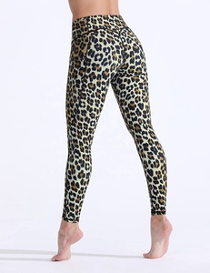 Women's Sublimated Leopard Printed Yoga <b>Leggings</b> <b>with</b> <b>Pocket</b> Ankle Length Pants for Running Sports Fitness Workout Gym - Product Image 3