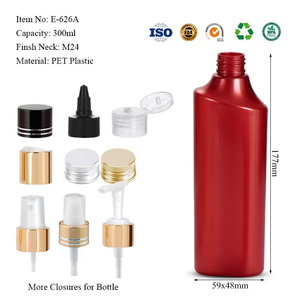 Flat Shape Shampoo <b>Conditioner</b> Hair Care PET Plastic 5oz 8oz 10oz Custom <b>Color</b> Silk Screen Printing Pump Sprayer Bottle - Product Image 4