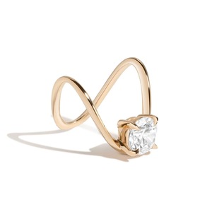 แหวน Zaha Brilliant Deep Curve ทองคำแท้ 14K รูปทรงลูกแพร์ ได้รับการรับรองจาก IGI แหวนหรูหราสำหรับงานแต่งงาน งานหมั้น ของขวัญวันครบรอบ งานเลี้ยง - Product Image 2