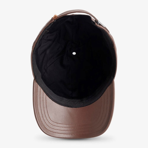 Gorro de Cuero Genuino para Hombre, Gorra Deportiva Casual para Exteriores, Impermeable y Resistente al Viento, Gorra de Béisbol de Cuero Genuino de Corte Clásico, Estilo Vintage - Product Image 2