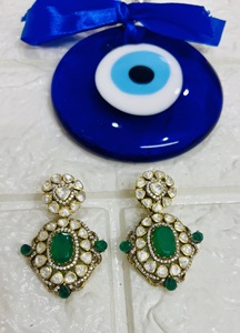 Vintage Gold Plated Luxury Studs <b>Chandelier</b> Earrings <b>Green</b> Crystal Rhinestone Flower Design Women Wedding Gift Jewelry - Product Image 2