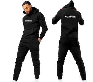 Conjunto Premium de Sudadera con Capucha y Pantalones Jogger, Chándal Personalizado de Estilo Urbano, Sudadera con Capucha de Algodón y Felpa Personalizada OEM, Traje Deportivo para Hombre, Corte Ajustado - Product Image 1