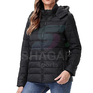 Veste d'hiver rembourrée en duvet unisexe, personnalisée, de haute qualité, nouvelle, noire, à capuche, en laine, avec fermeture éclair, fine, coupe-vent, imperméable - Product Image 5