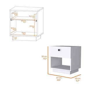 <b>White</b> 1-Drawer <b>Nightstand</b> - Product Image 6