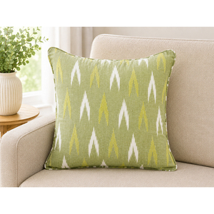 Premium Cotton Ikat Embroidered Cushion <b>Cover</b> | Luxury Decorative <b>Throw</b> Pillow <b>Cover</b> for <b>Sofa</b>, Living Room & Home Decor - Product Image 1