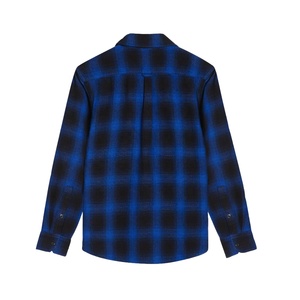 Men's Blue <b>Black</b> Plaid Flannel Shirt Full Sleeve <b>Button</b> Down Collar Casual 100% Cotton Autumn Wear - Product Image 2