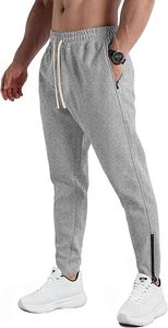 Mens Sweatpants with Zipper Pockets <b>Slim</b> Fit <b>Joggers</b> Workout Pants for Athletic Gym Bodybuilding Training - Product Image 6
