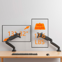 Soporte de Escritorio para Monitor AUKI, Resistente, con Resorte de Gas, para un Solo Monitor de 32 Pulgadas, VESA, Inclinación Ajustable +90/-45, 8 kg
