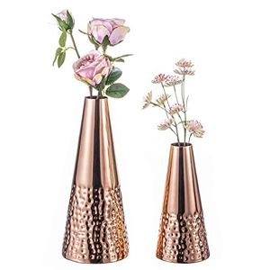 Vase en métal floral artisanal pour la décoration de la maison de luxe, la mise en valeur de la table et les cadeaux festifs mémorables - Product Image 1