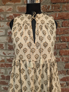 Vestido de Verano 100% Algodón para Mujer, Vestido Maxi con Estampado a Bloques Hecho a Mano, Diseño Sólido, Sostenible, para Otoño/Verano - Product Image 5