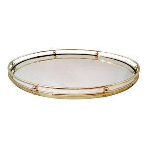 High Quality Metal And <b>Mirror</b> Tray With Durable Frame For Serving Drinks Snacks And Home Decoration - Product Image 1