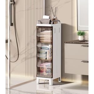 7.87X9.96X28.94 pollici stretto spazio pieghevole armadio portaoggetti in plastica magnetica Organizer per bagno soggiorno - Product Image 1