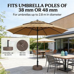 Base per Ombrellone da Esterno Marrone, Solo Base Quadrata per Terrazza con Supporto per Ombrelloni - Product Image 4