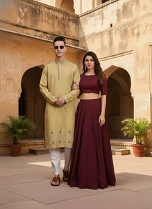 Kurta de Algodón para Hombre NiMa Creations, Largo hasta la Rodilla, Corte Regular, Estilo Tradicional Indio/Pakistaní, Informal, con Detalles Bordados, de Secado Rápido - Product Image 2