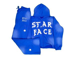 Survêtement Vintage pour hommes en détresse brodé Patch Sweat Suit Flare Applique Sun Faded Acid Wash Hoodie Sweatpants pour l'hiver - Product Image 1