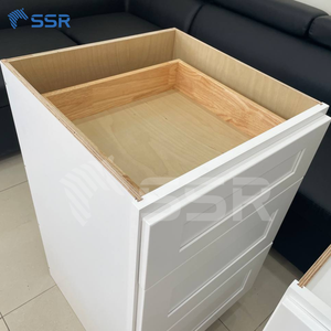 Puertas de Madera Maciza y MDF, Estructura de Contrachapado, Gabinetes de Cocina Modulares Pintados en Blanco Ecológicos RTA, Juego Completo, Diseño Moderno Shaker - Product Image 3