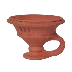 Quemador de Incienso de Arcilla Terracota |   Soporte para Incienso Dhunuchi de Doble Asa para Puja en Templos y Suministro al por Mayor para Spa - Product Image 3