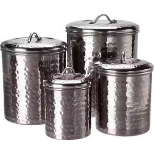Recipientes de Almacenamiento Metálicos Turquesa Lavie Creations con Tapas Herméticas, Diseño Moderno en Forma de Cilindro, para Conservación de Alimentos en la Cocina - Product Image 3