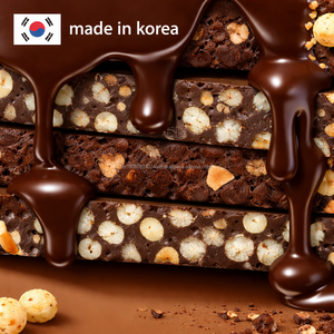 Granulés de chocolat aux cacahuètes et aux amandes riches en protéines, fabrication coréenne, 10-19 g de protéines, 9 pièces/boîte, style alimentation saine - Product Image 3