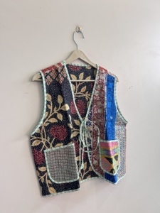 Hand Block Printed <b>Kantha</b> Handmade Unisex Waistcoat <b>Jacket</b> Indian Summer <b>Jacket</b> - Product Image 4