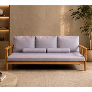 Commercial Grade Solid Teak <b>Wood</b> 3 Seater <b>Sofa</b> Mid Century Modern Outdoor Chair Couch Fabric Garden Patio Lounge <b>Sofa</b> Furniture - Product Image 6