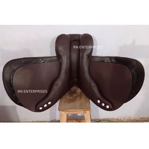 Selle de cheval 100% cuir de vache, tout usage, saut d'obstacles, anglais, cuir véritable de qualité supérieure, tailles 10 à 18 pouces - Product Image 3