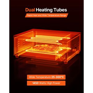 Horno Eléctrico de Convección para Pizza de 12 Pulgadas, de Sobremesa, Rango de Temperatura de 77-572F, 1450W, Máquina para Hacer Pizza en Interiores con Temporizador - Product Image 3