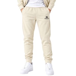 Cream <b>Men's</b> Sweatpants <b>Elastic</b> <b>Waist</b> Jogger Pants Tapered Fit Casual Sports <b>Trousers</b> <b>With</b> Side Pockets Comfortable Everyday - Product Image 1